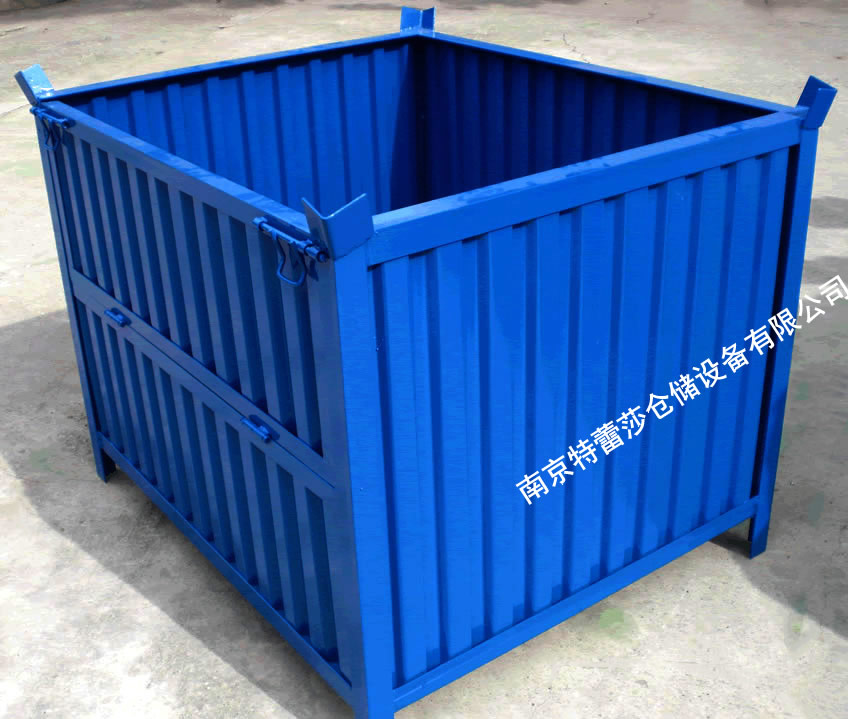 鐵皮箱 金屬鐵皮周轉箱 折疊鐵箱 料箱 金屬料箱 箱式托盤 折疊式箱式托盤 網格板箱 鋼制料箱 可折疊鋼板箱 鐵箱子 鐵籠子 貨箱 柱式托盤 歐式托盤