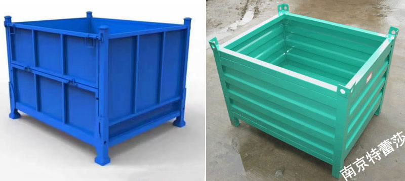 鐵皮箱 金屬鐵皮周轉箱 折疊鐵箱 料箱 金屬料箱 箱式托盤 折疊式箱式托盤 網格板箱 鋼制料箱 可折疊鋼板箱 鐵箱子 鐵籠子 貨箱 柱式托盤 歐式托盤